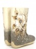 Валенки-самовалки "Снежный цветок" с росписью акриловыми красками на подошве