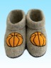 Тапочки-самовалки "Баскетбольный мяч" серые на подошве