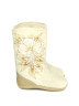Валенки-самовалки "Снежный цветок" с пятками высокие белые на подошве