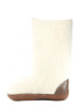 Валенки-самовалки длинноворсовые высокие белые с пятками на подошве
