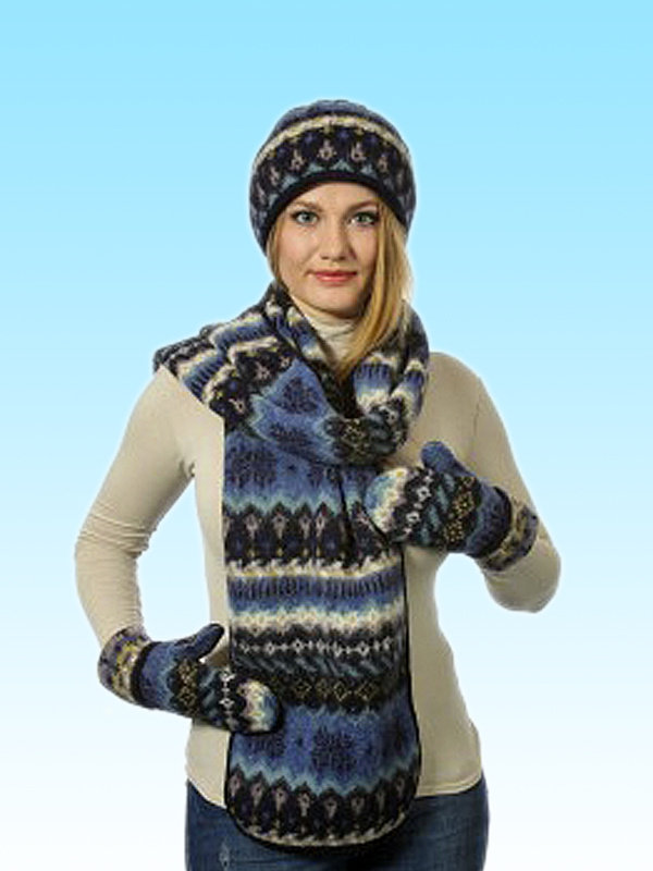 Комплект шапка, шарф и варежки Исландия (5026)