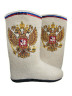 Валенки-самовалки "Российский герб" высокие белые на подошве